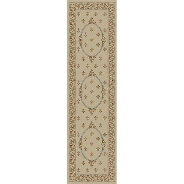 Concord Global Trading Concord Global 63122 2 ft. 3 in. x 7 ft. 7 in. Jewel Fleur De Lys Medallion - Ivory 63122 - main